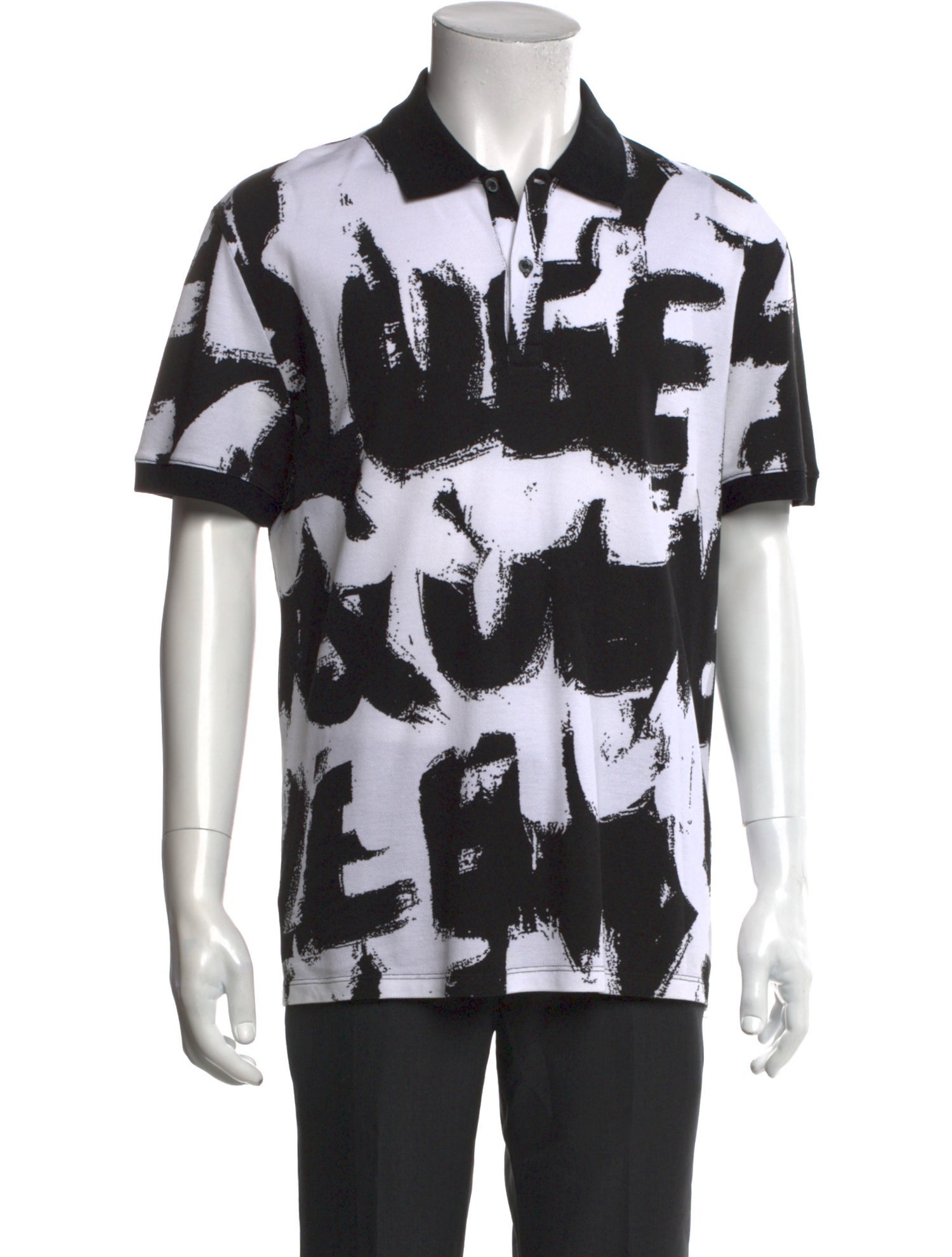 Alexander McQueen Printed Collar Polo Shirt