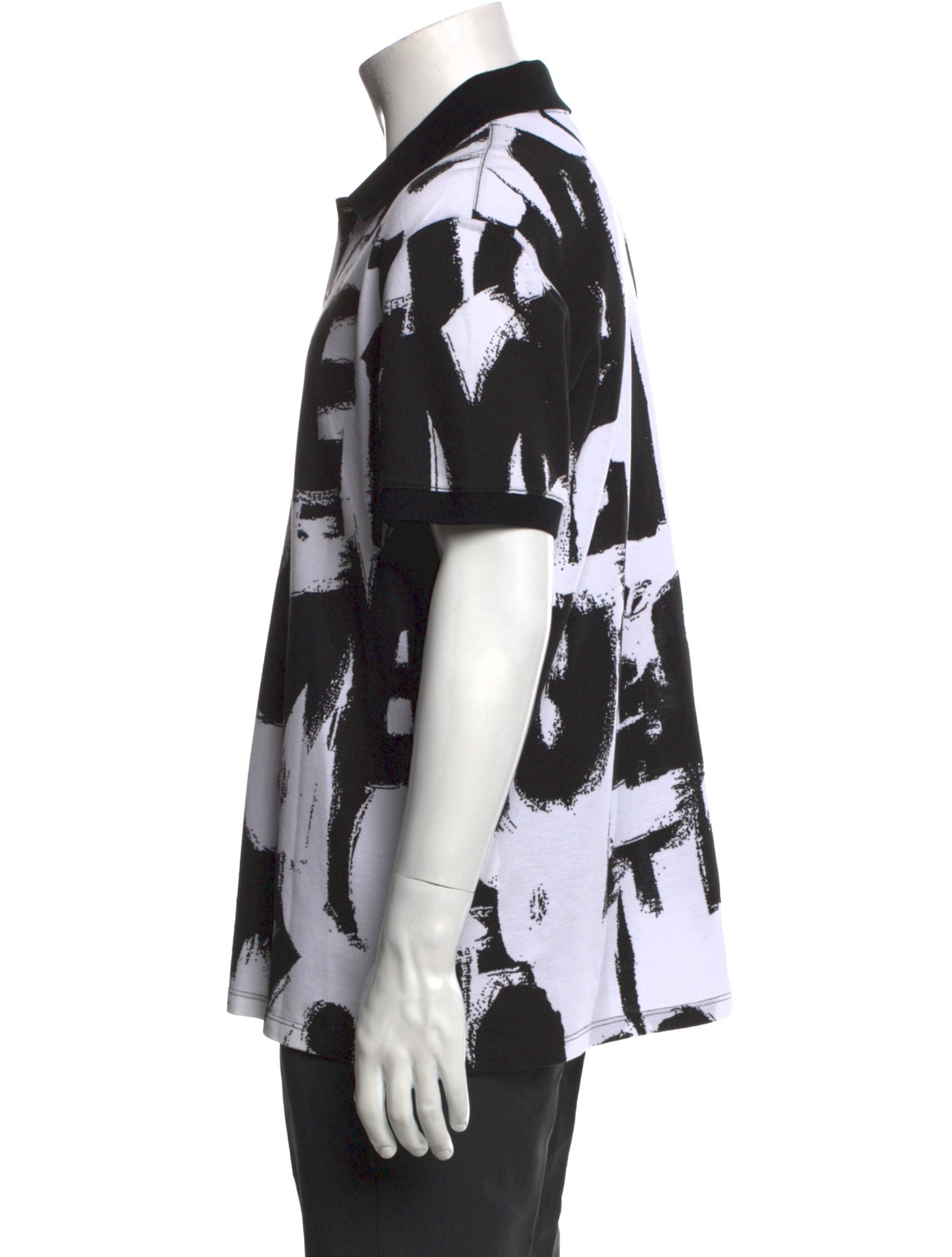 Alexander McQueen Printed Collar Polo Shirt