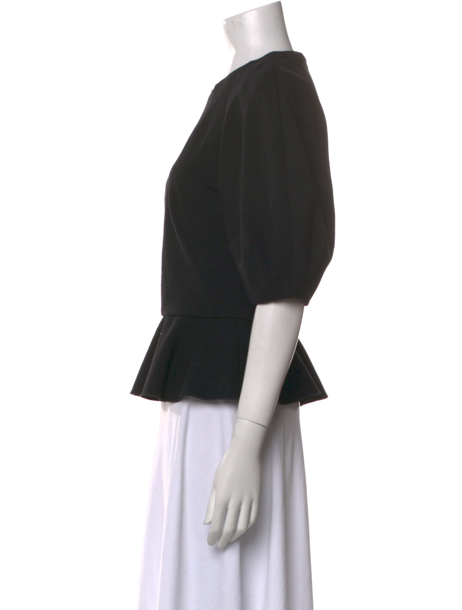 Alexander McQueen Virgin Wool Crew Neck Crop Top