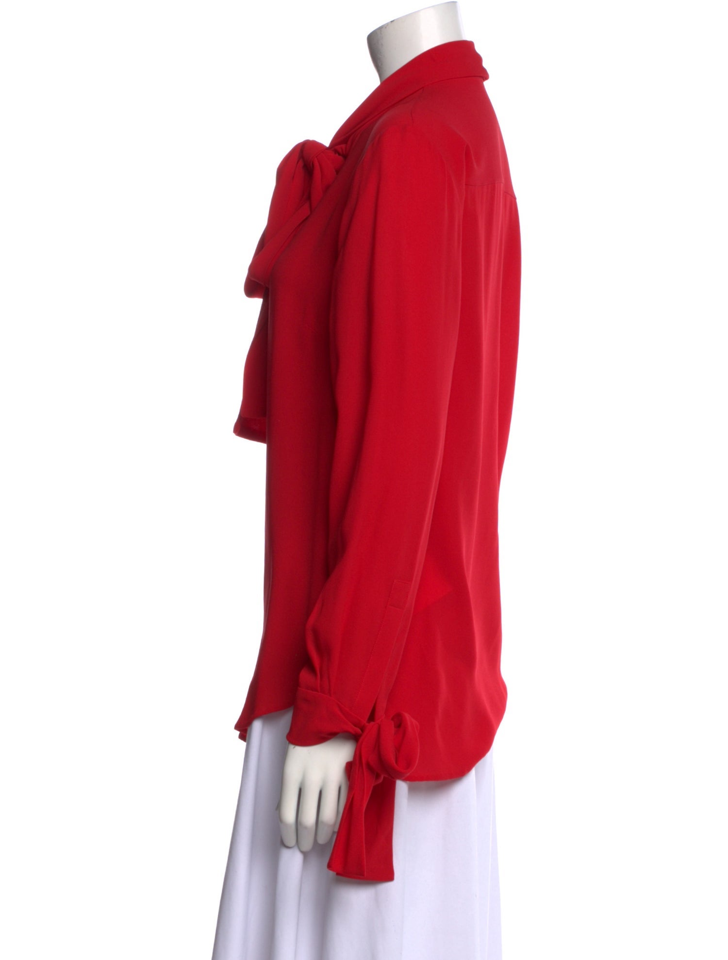 Alexander McQueen Silk V-Neck Blouse