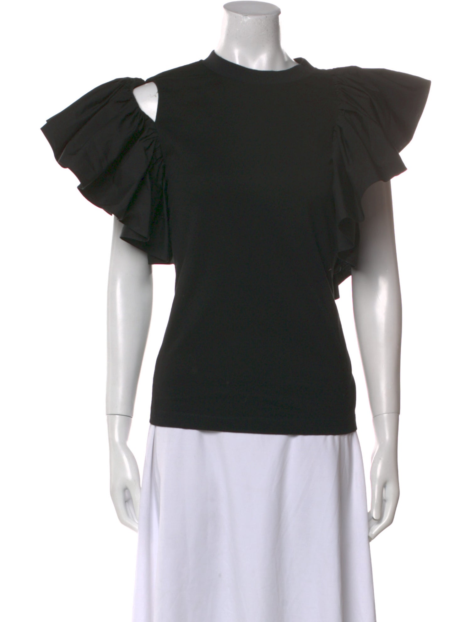 Alexander McQueen Scoop Neck Short Sleeve Top