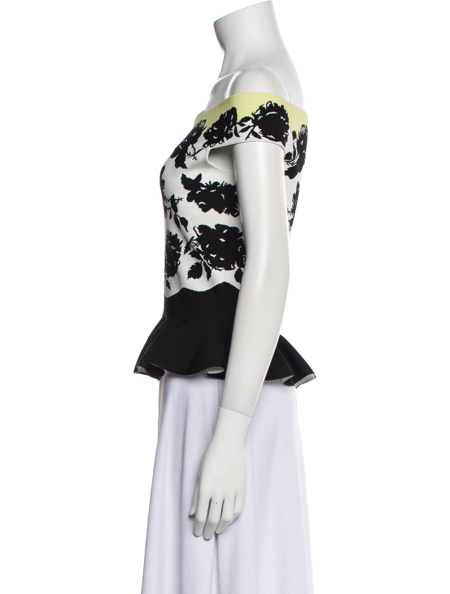 Alexander McQueen Printed Off-The-Shoulder Crop Top