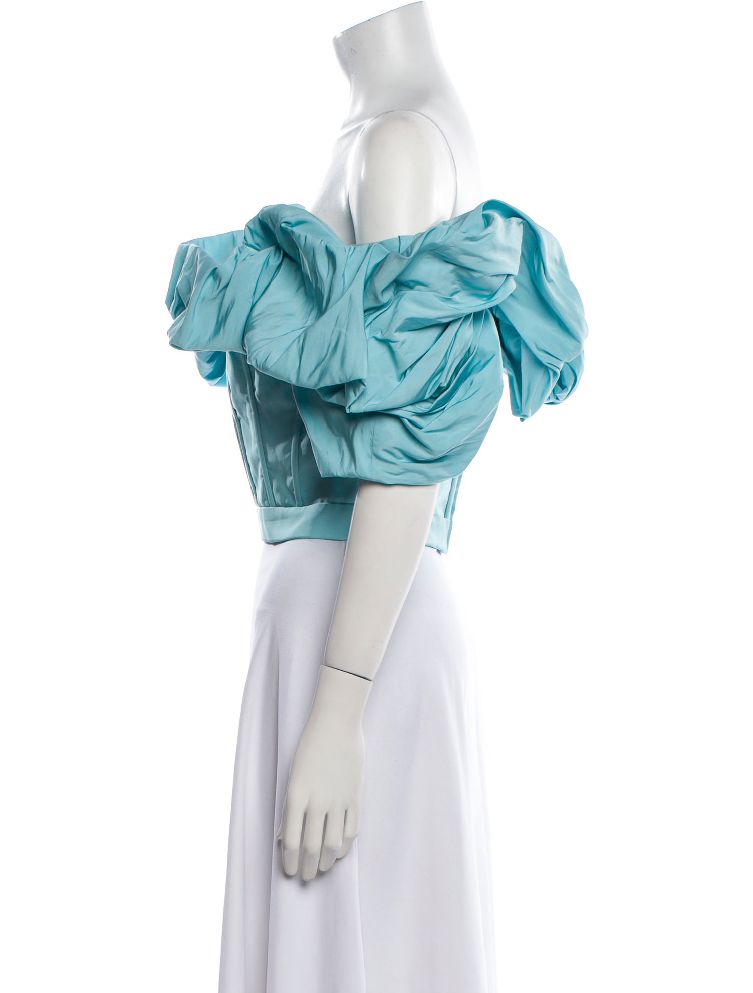 Alexander McQueen 2022 Off-The-Shoulder Crop Top