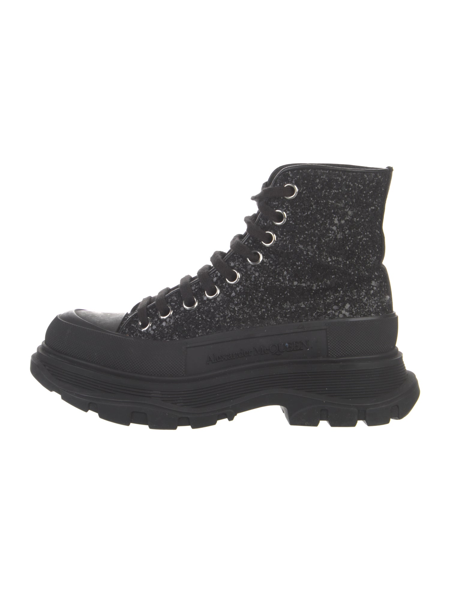 Alexander McQueen Glitter Glitter Accents Combat Boots