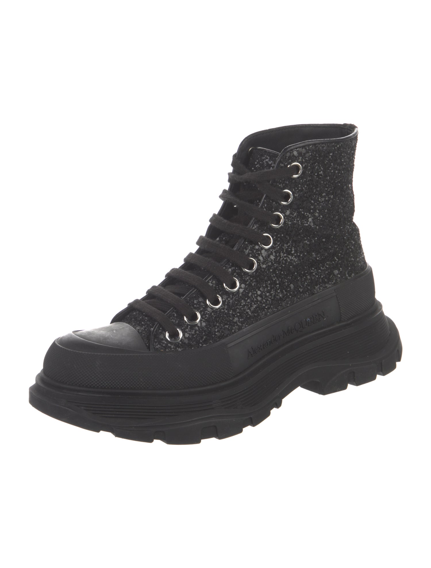 Alexander McQueen Glitter Glitter Accents Combat Boots