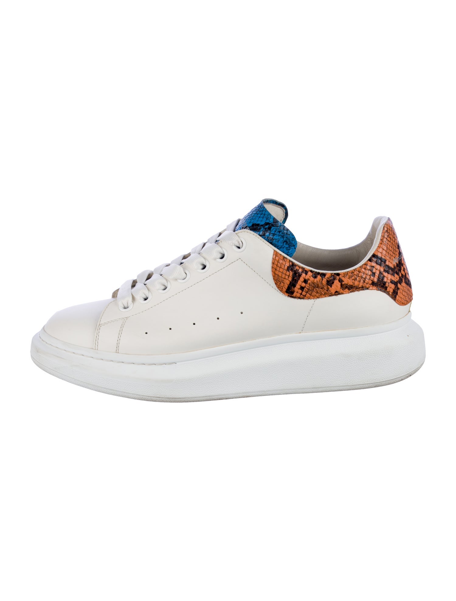 Alexander McQueen Leather Animal Print Chunky Sneakers