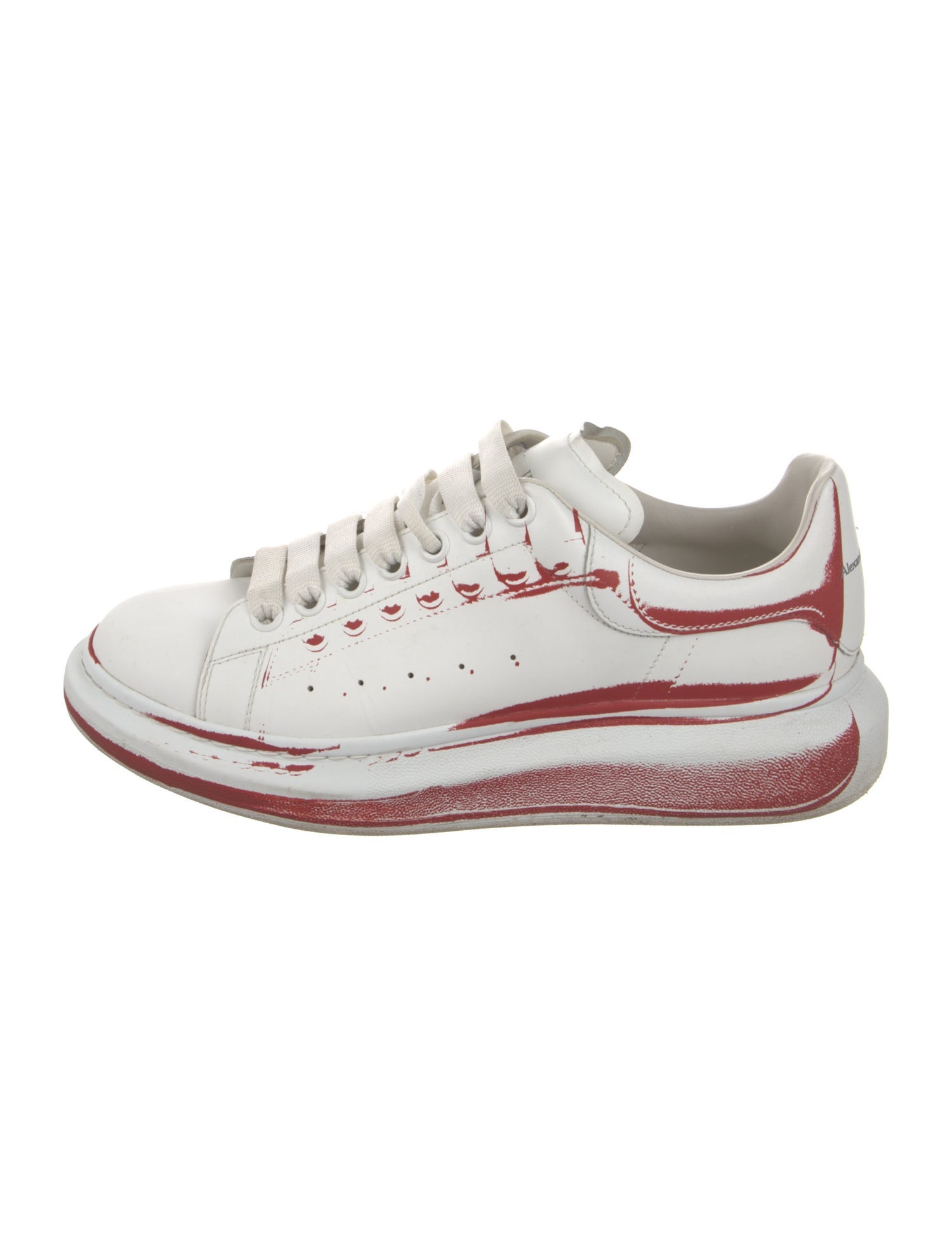 Alexander McQueen Leather Printed Chunky Sneakers