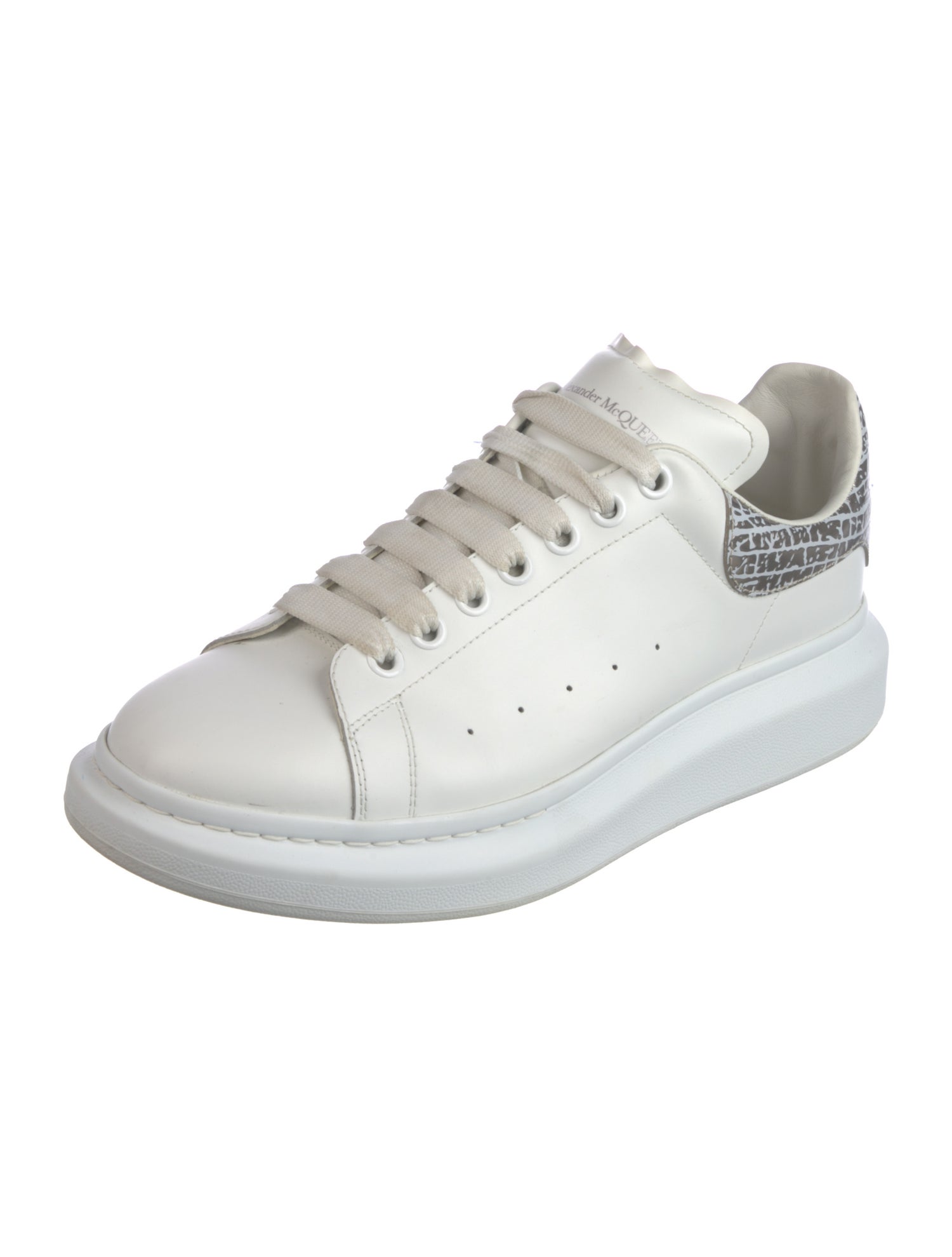Alexander McQueen Leather Graphic Print Chunky Sneakers