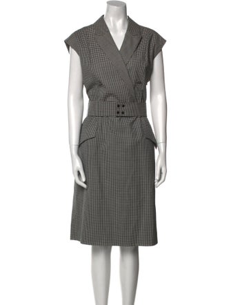 Alexander McQueen Virgin Wool Midi Length Dress