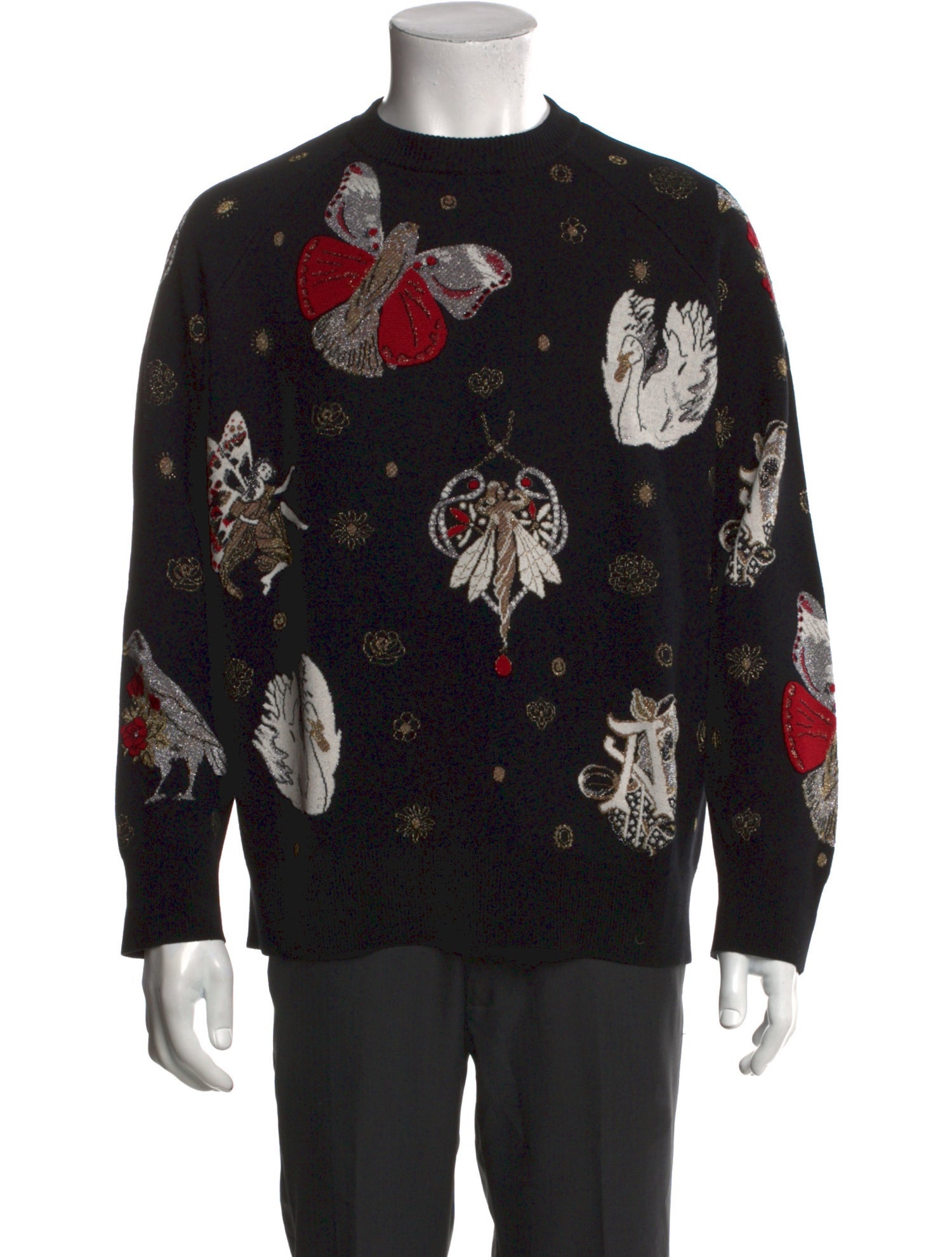 Alexander McQueen Printed Crew Neck Pullover