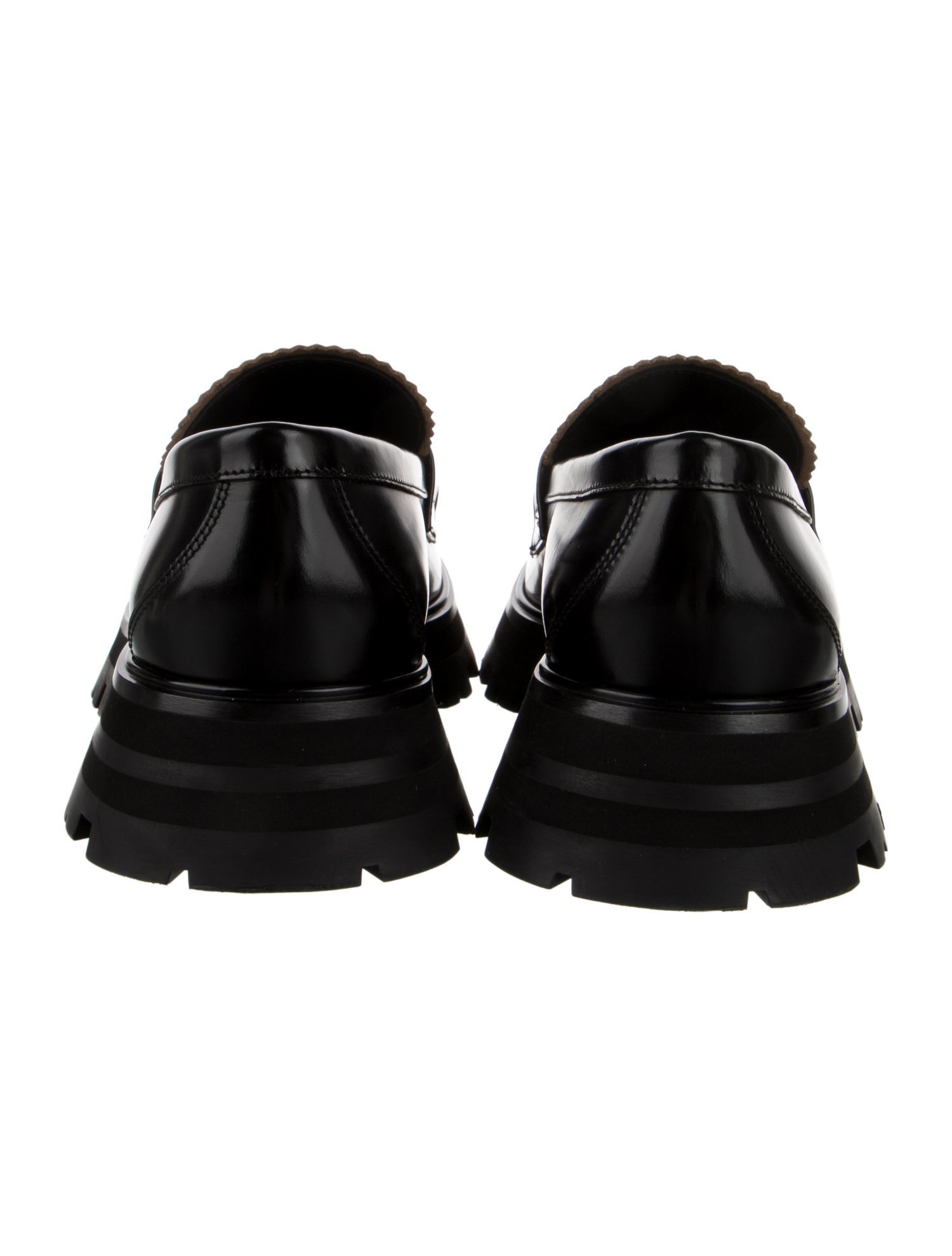 Alexander McQueen Leather Scalloped Accent Loafers