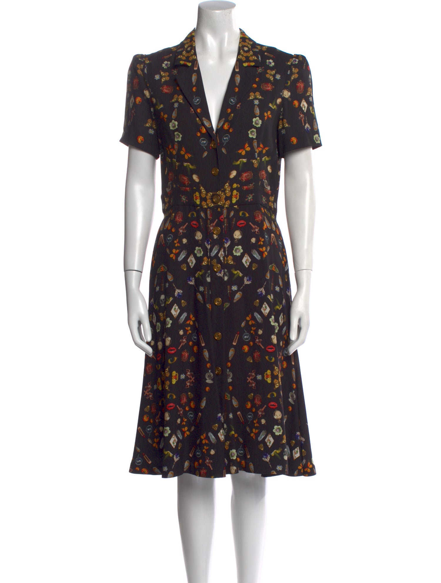 Alexander McQueen Printed Midi Length Dress