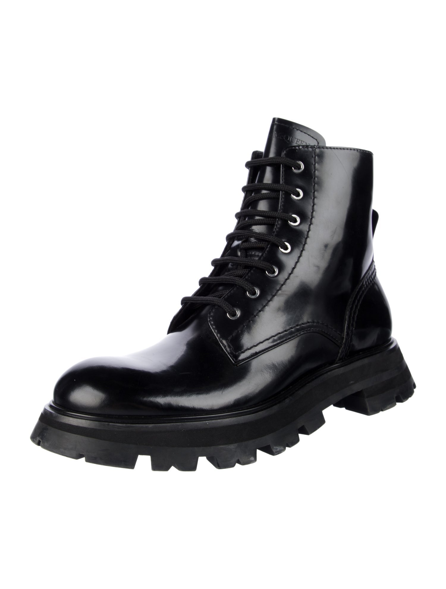 Alexander McQueen Leather Combat Boots