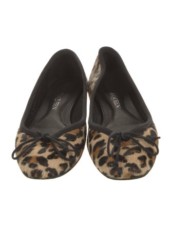 Alexander McQueen Ponyhair Animal Print Ballet Flats