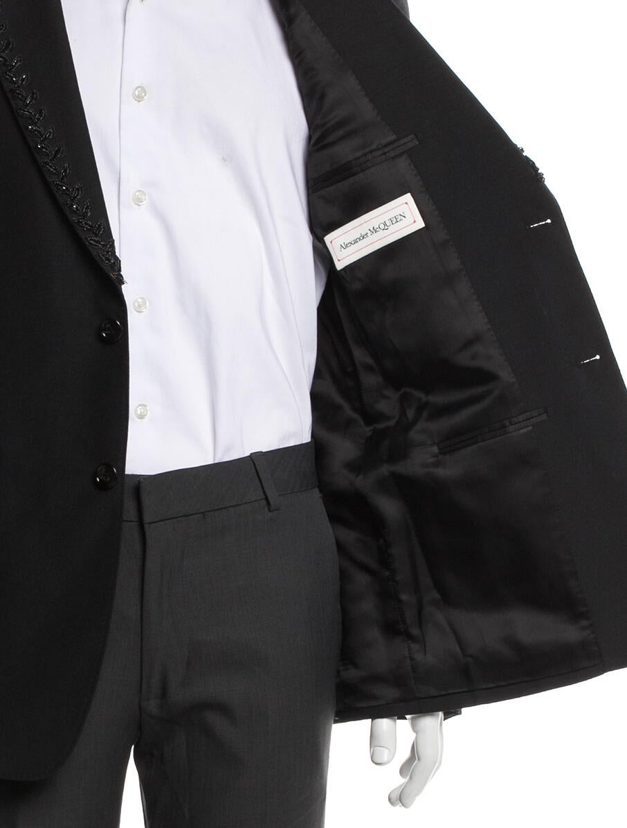 Alexander McQueen Wool Embroidered Accent Blazer