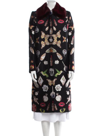 Alexander McQueen Wool Printed Trench Coat