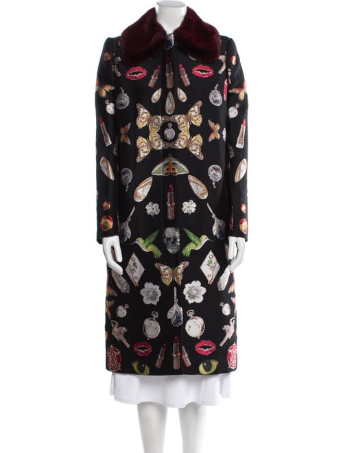 Alexander McQueen Wool Printed Trench Coat