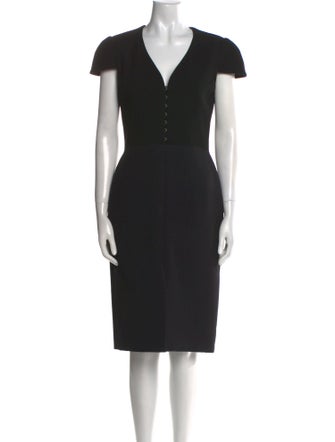 Alexander McQueen V-Neck Midi Length Dress