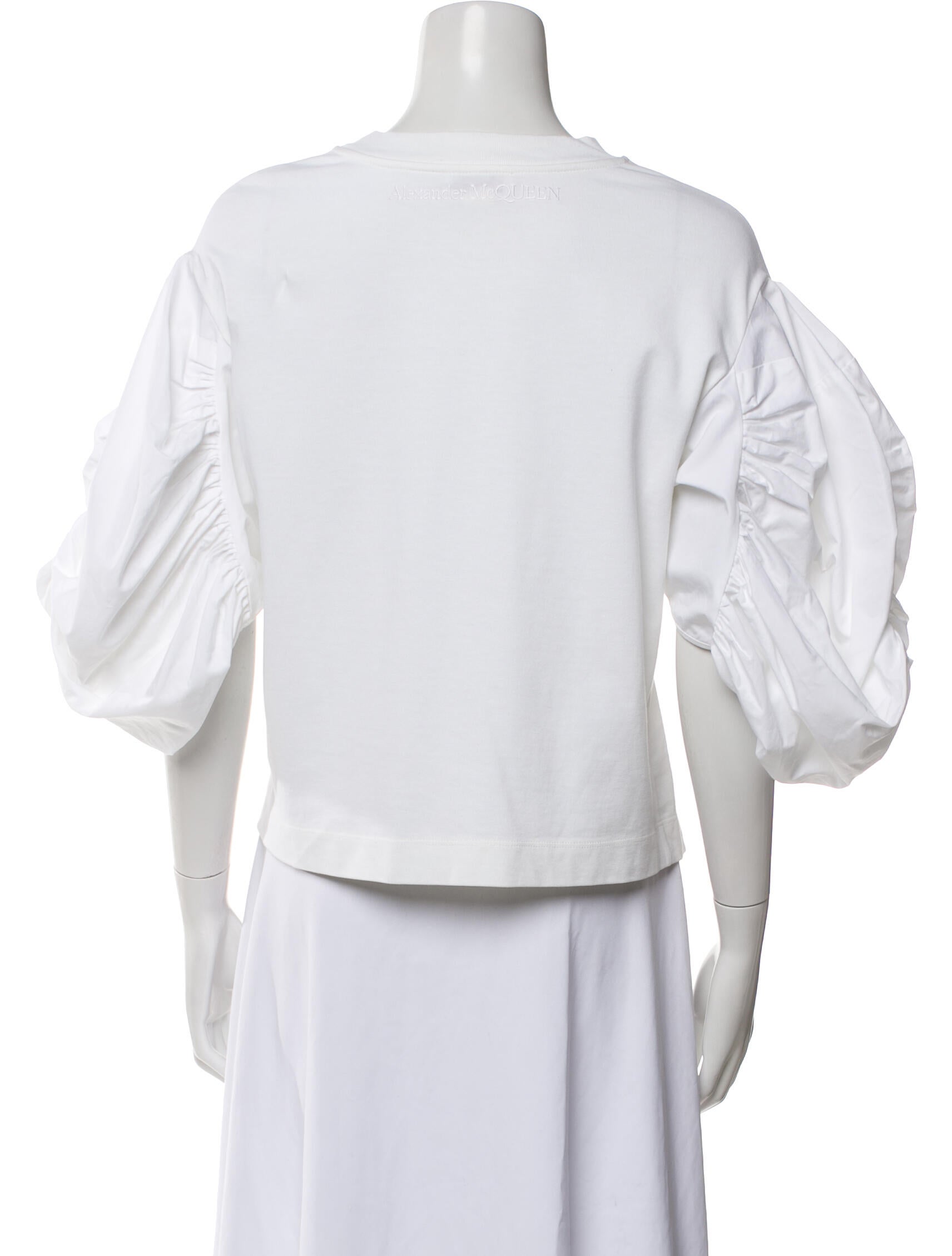 Alexander McQueen Crew Neck Three-Quarter Sleeve T-Shirt