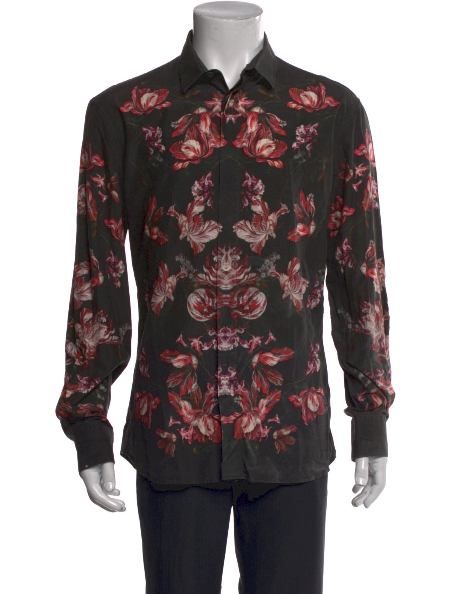 Alexander McQueen Floral Print Long Sleeve Shirt