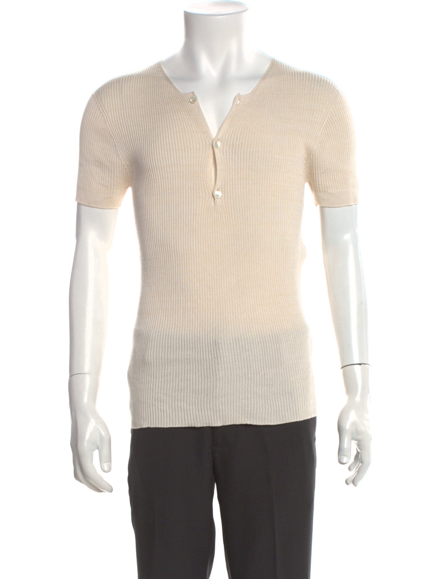 Alexander McQueen Silk V-Neck Polo Shirt