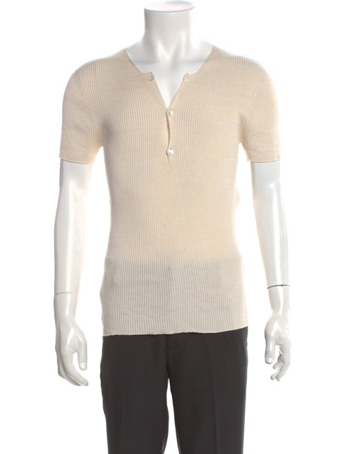 Alexander McQueen Silk V-Neck Polo Shirt