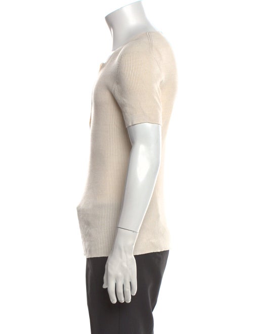 Alexander McQueen Silk V-Neck Polo Shirt