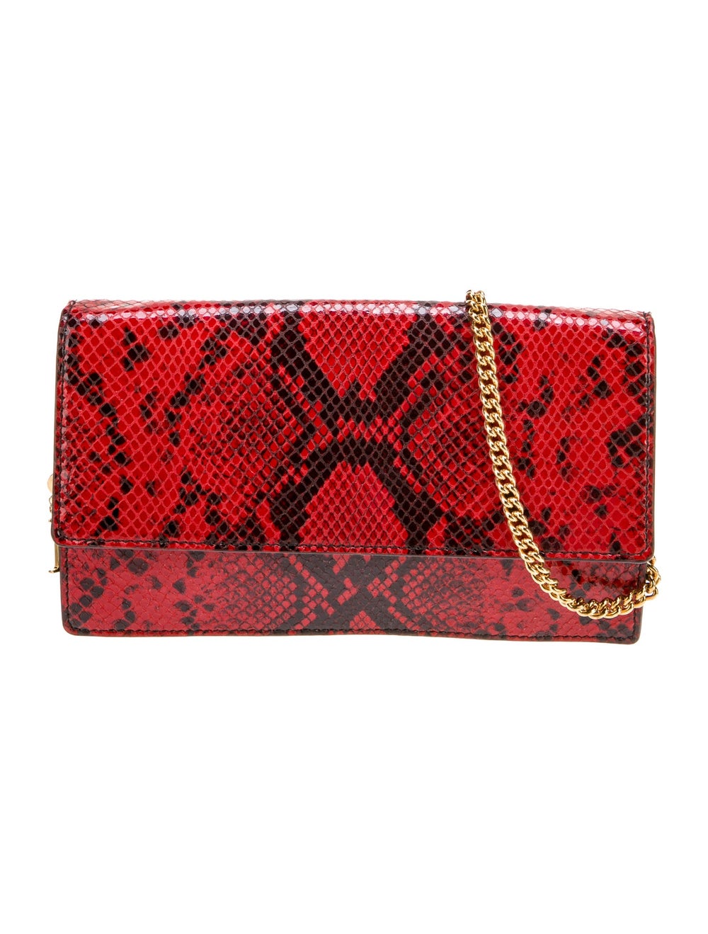 Alexander McQueen Clutch Red Python Animal Print … - image 1