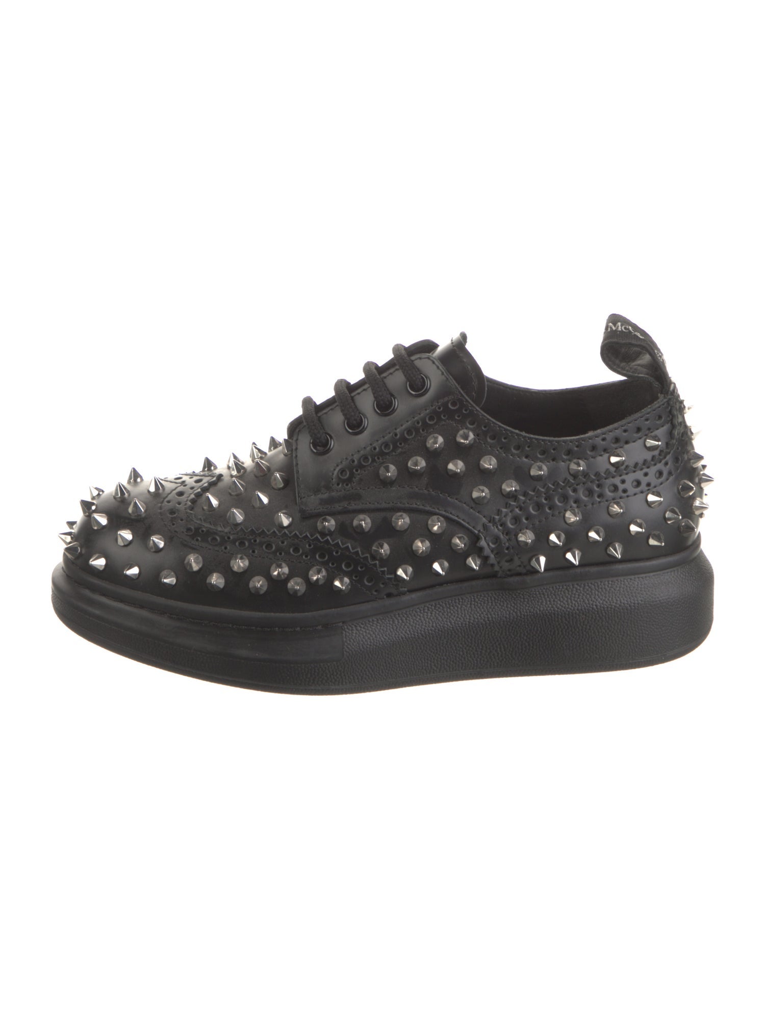 Alexander McQueen Spike Accents Leather Oxfords