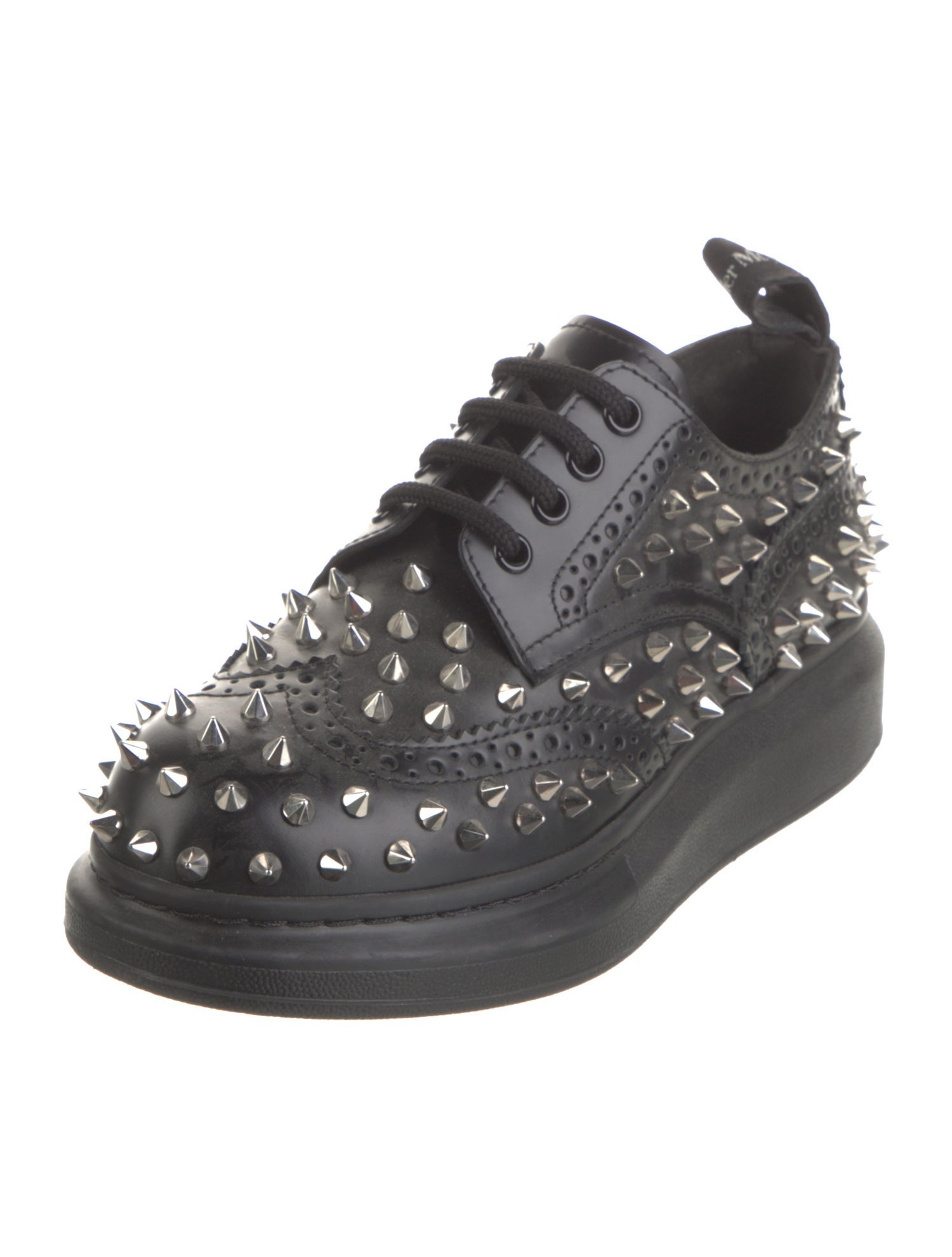 Alexander McQueen Spike Accents Leather Oxfords