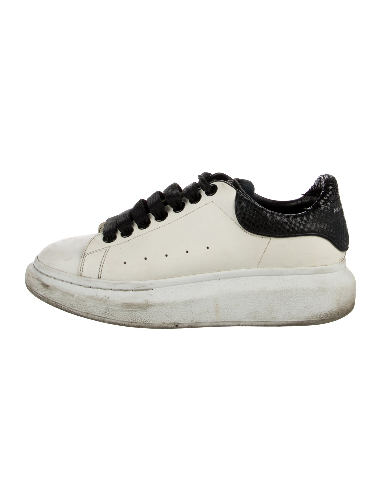 Alexander McQueen Leather Colorblock Pattern Chunky Sneakers
