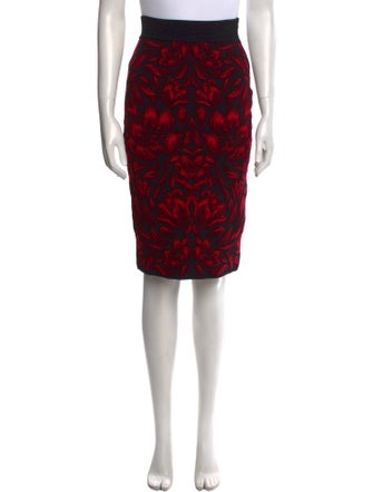 Alexander McQueen Floral Print Knee-Length Skirt