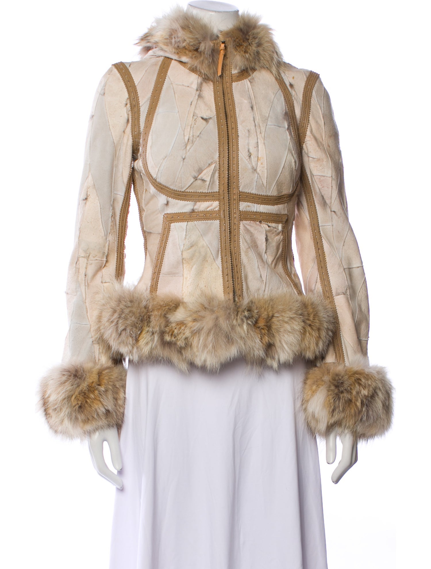 Alexander McQueen Vintage 2003 'Scanners' Fox Fur Jacket