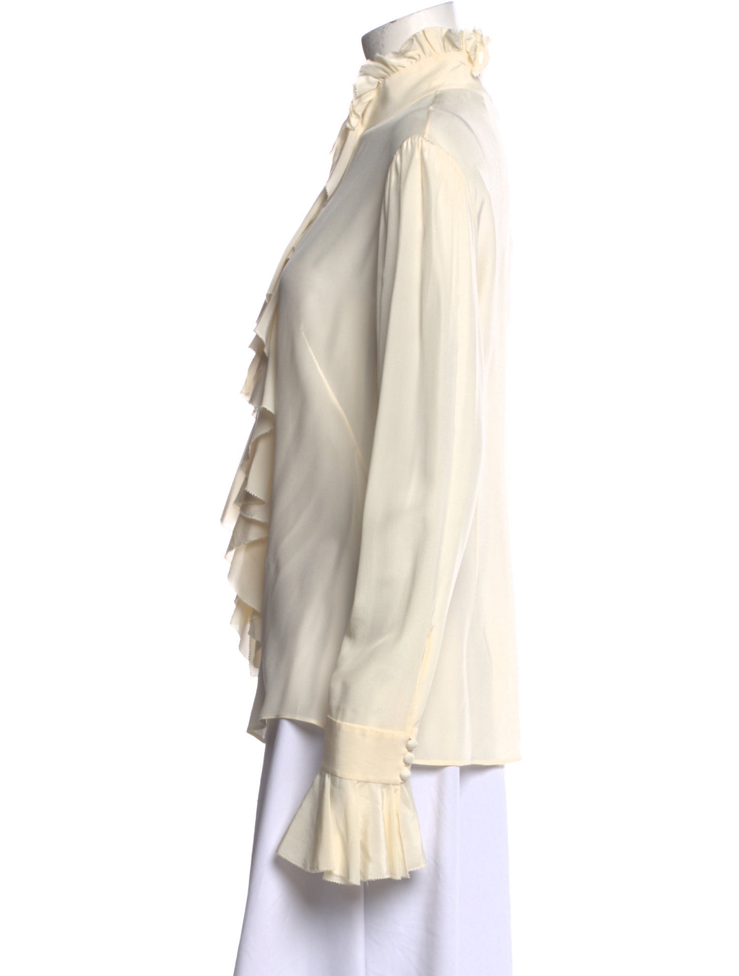 Alexander McQueen Mock Neck Long Sleeve Blouse