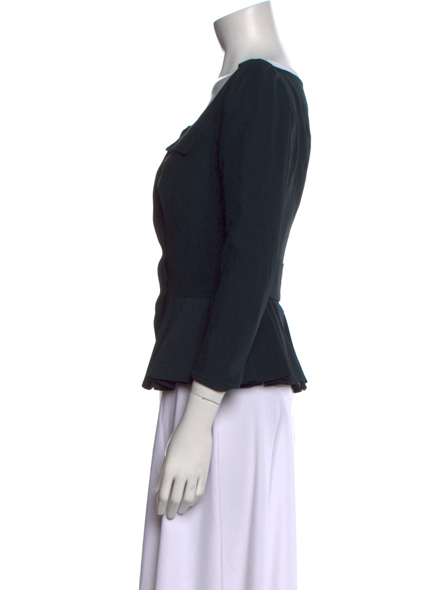 Alexander McQueen Square Neckline Three-Quarter Sleeve Top