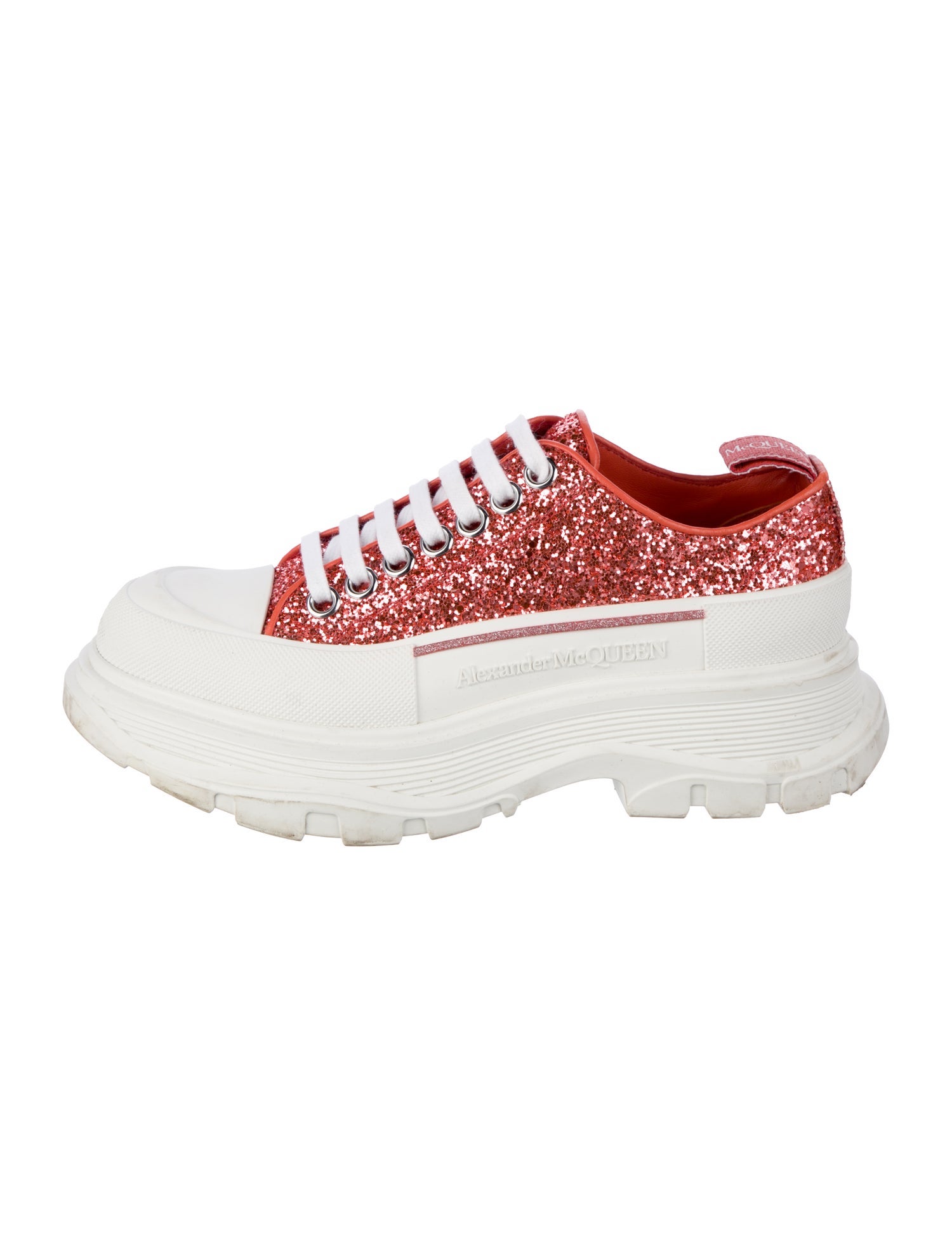 Alexander McQueen Glitter Colorblock Pattern Chunky Sneakers