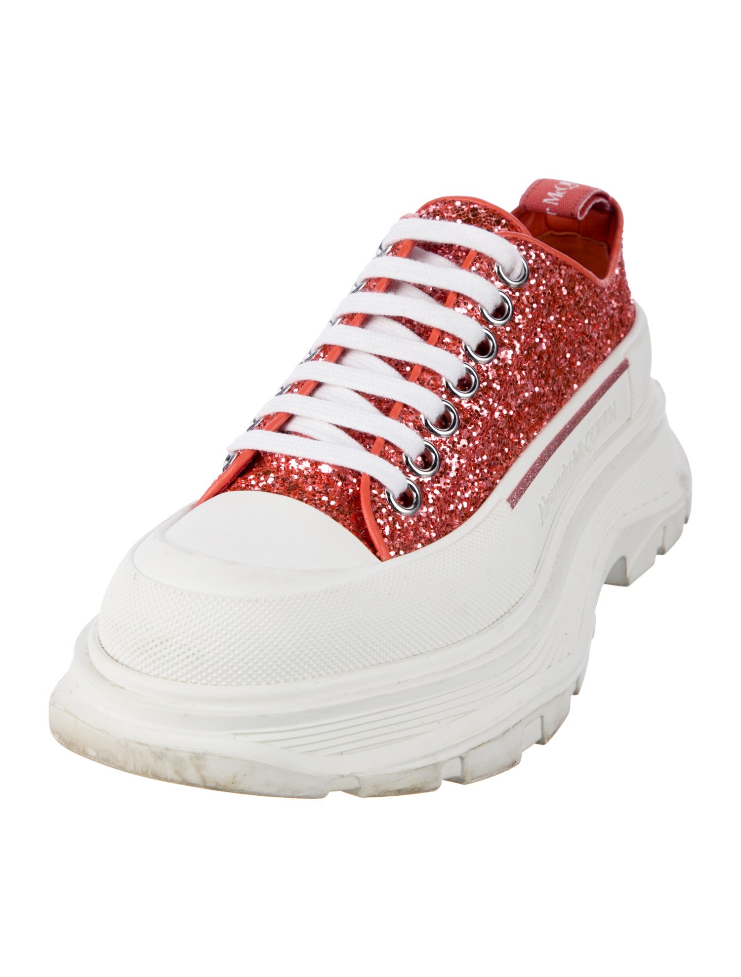 Alexander McQueen Glitter Colorblock Pattern Chunky Sneakers