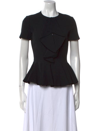 Alexander McQueen Crew Neck Short Sleeve Top