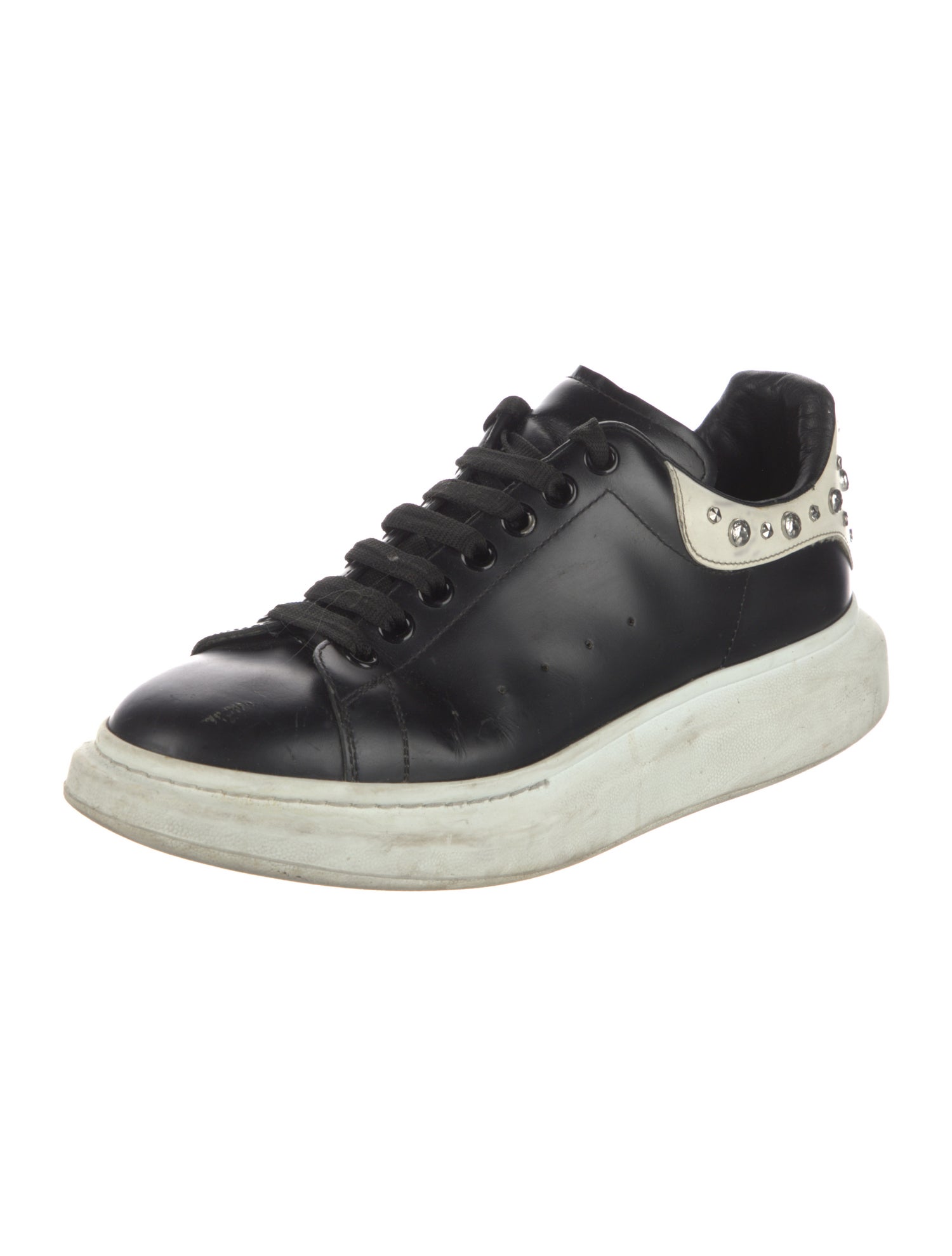Alexander McQueen Leather Printed Athletic Sneakers