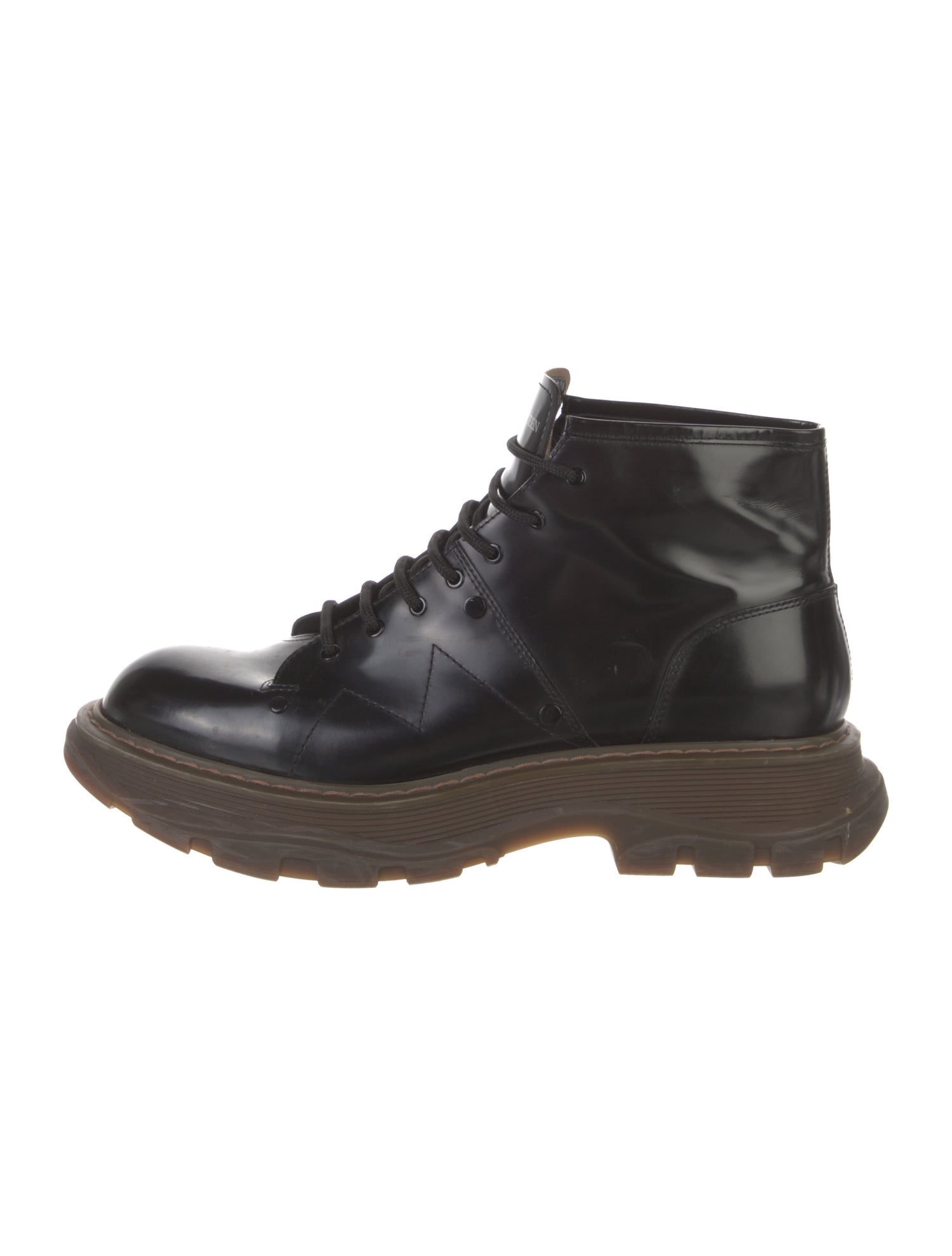 Alexander McQueen Leather Lace-Up Boots