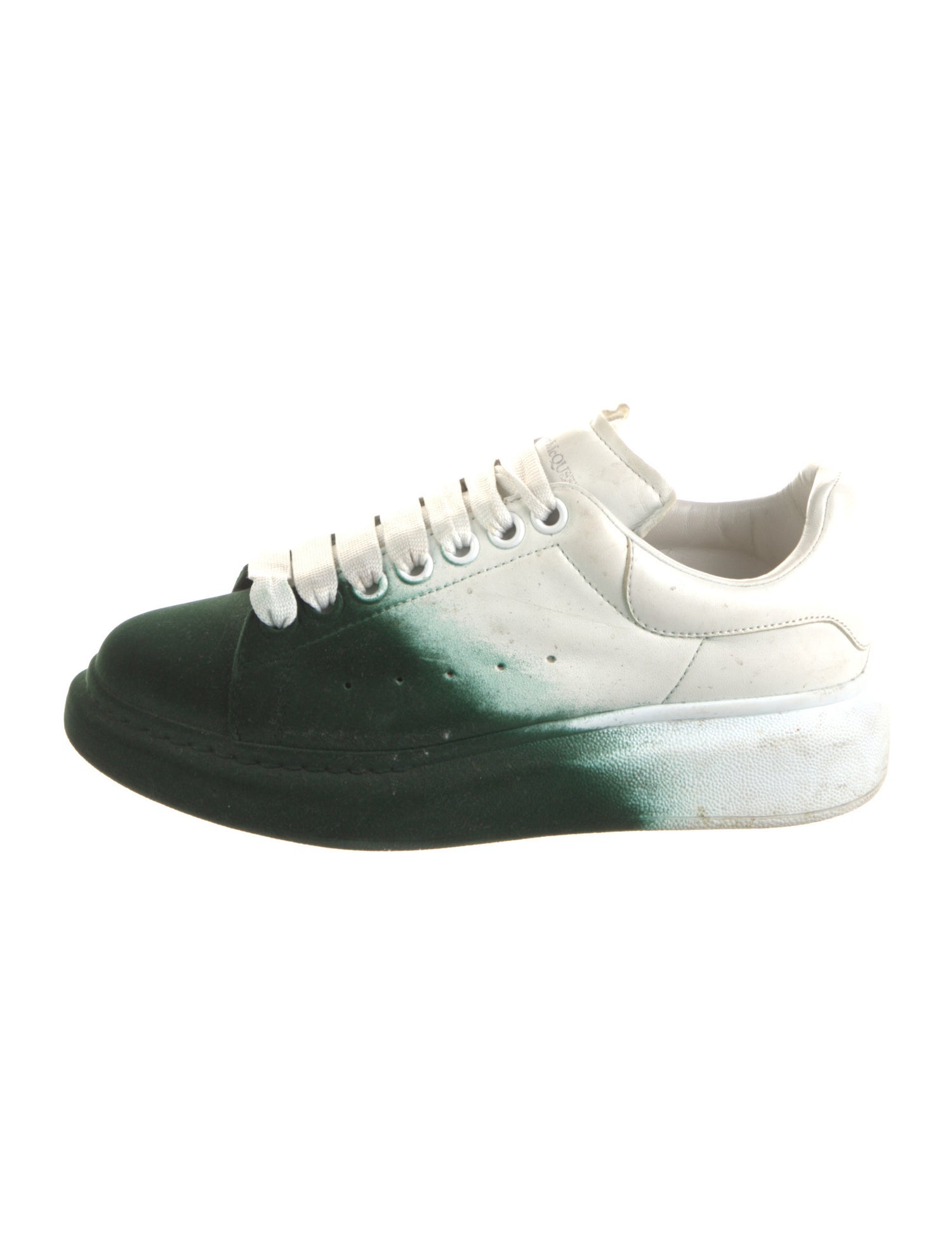 Alexander McQueen Leather Colorblock Pattern Sneakers