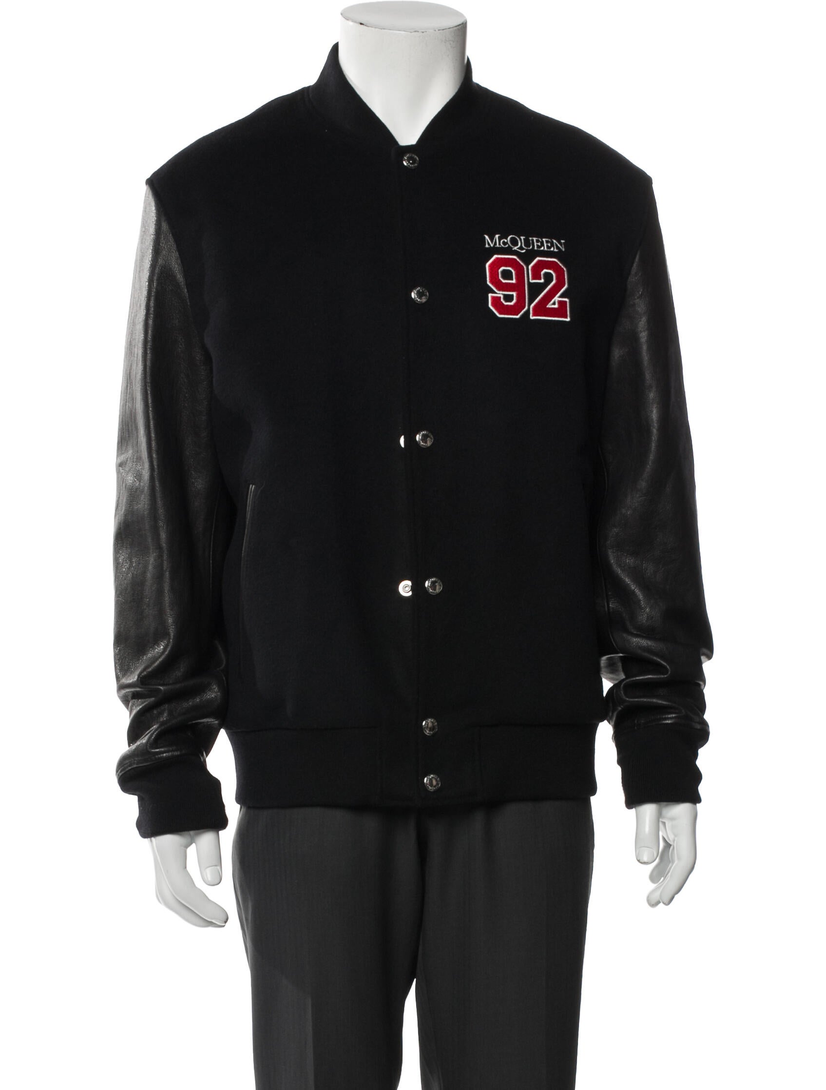 Alexander McQueen Wool Graphic Print Varsity Jacket