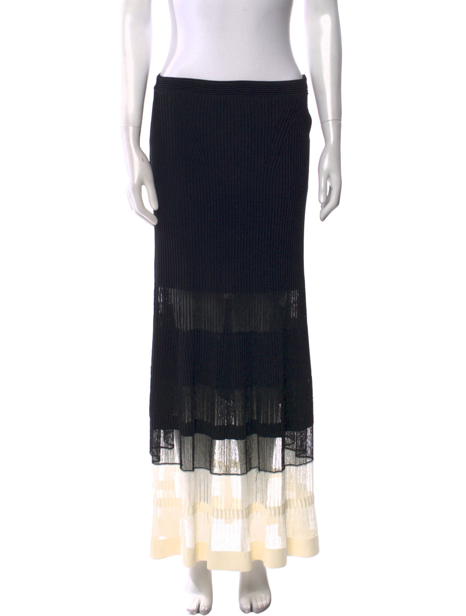 Alexander McQueen Striped Midi Length Skirt