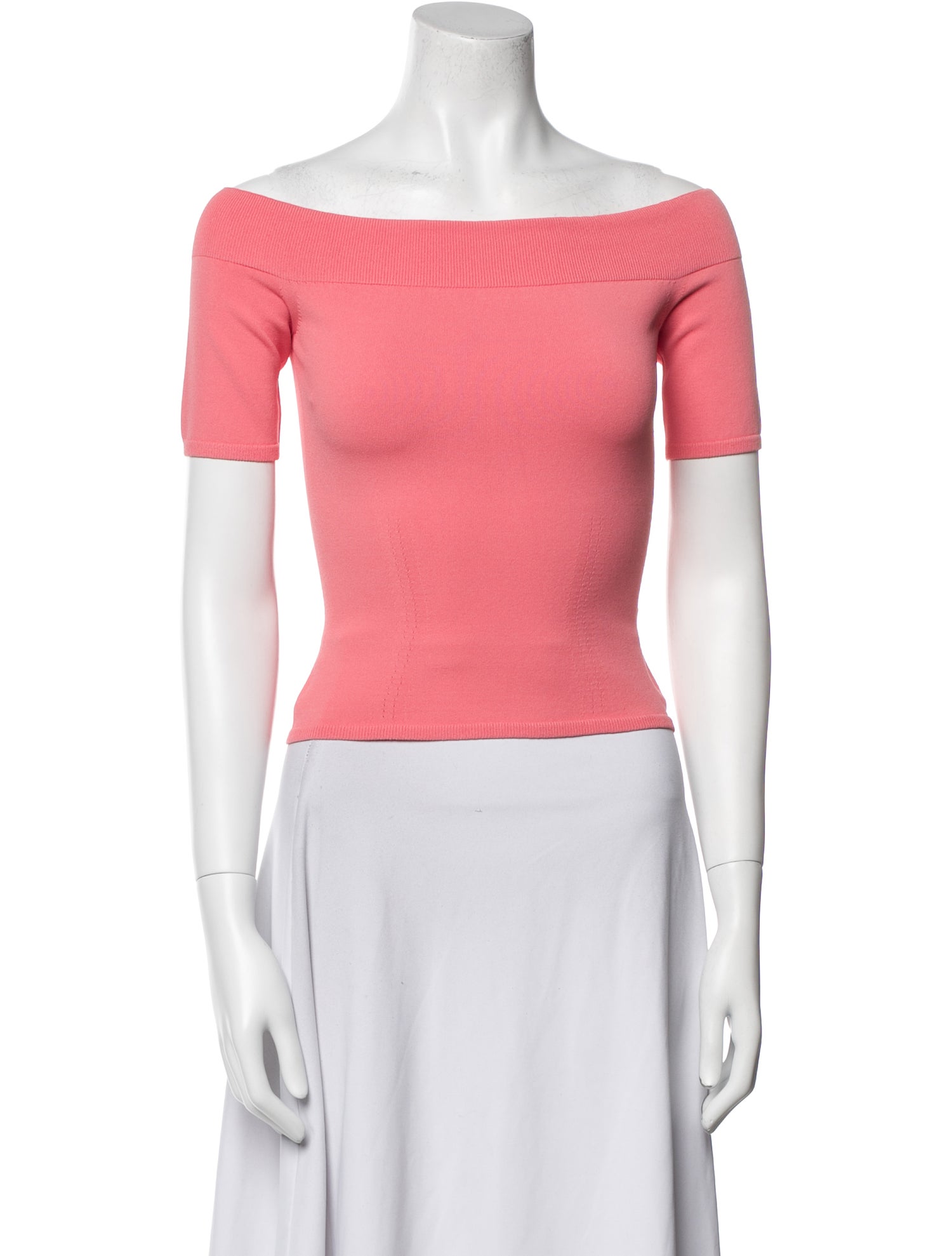 Alexander McQueen Off-The-Shoulder Short Sleeve Crop Top