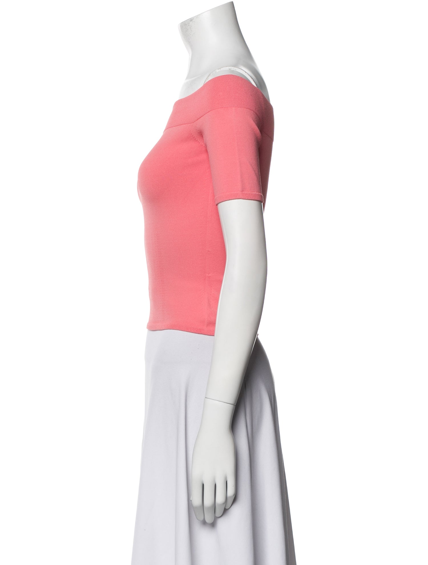 Alexander McQueen Off-The-Shoulder Short Sleeve Crop Top