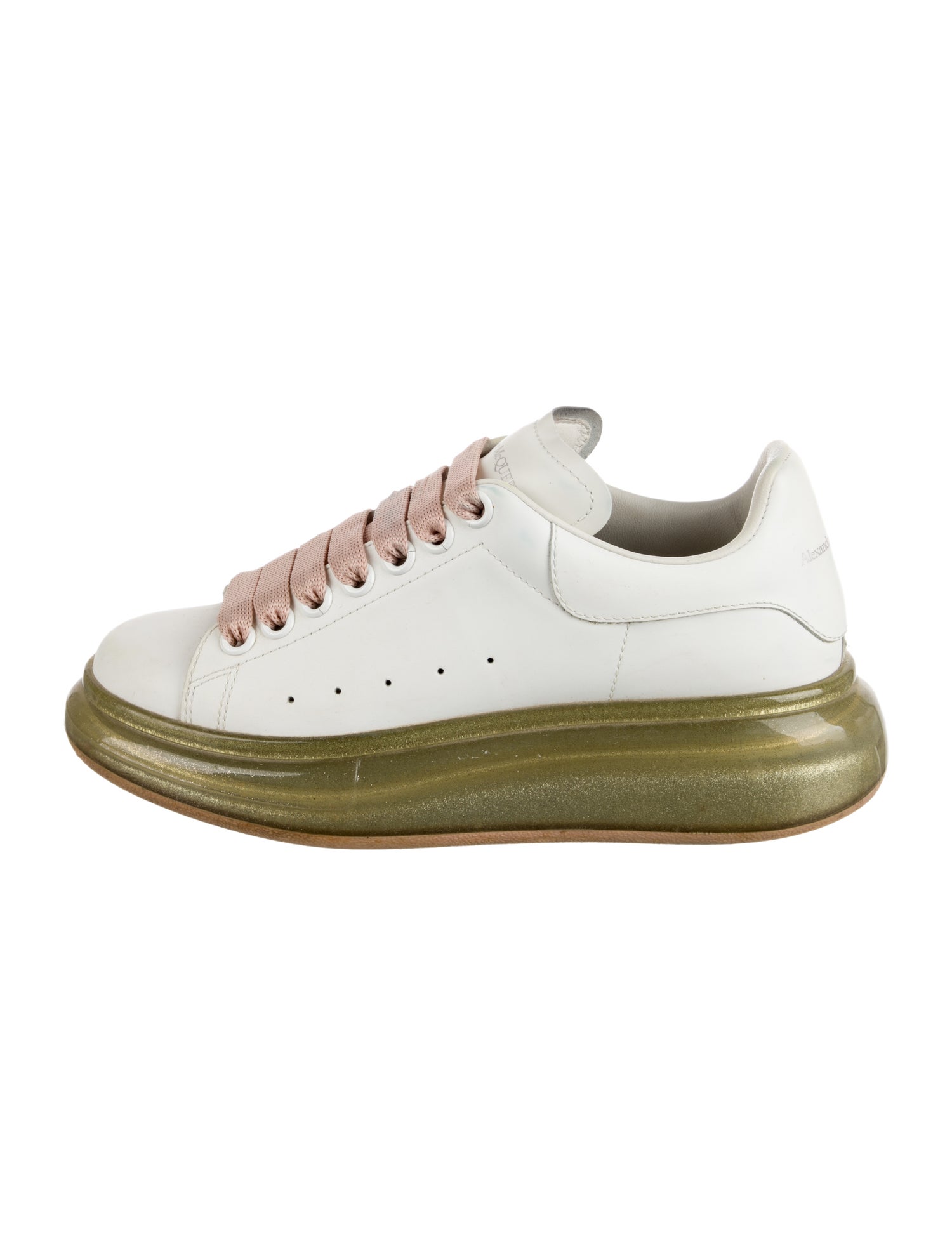 Alexander McQueen Leather Glitter Accents Sneakers