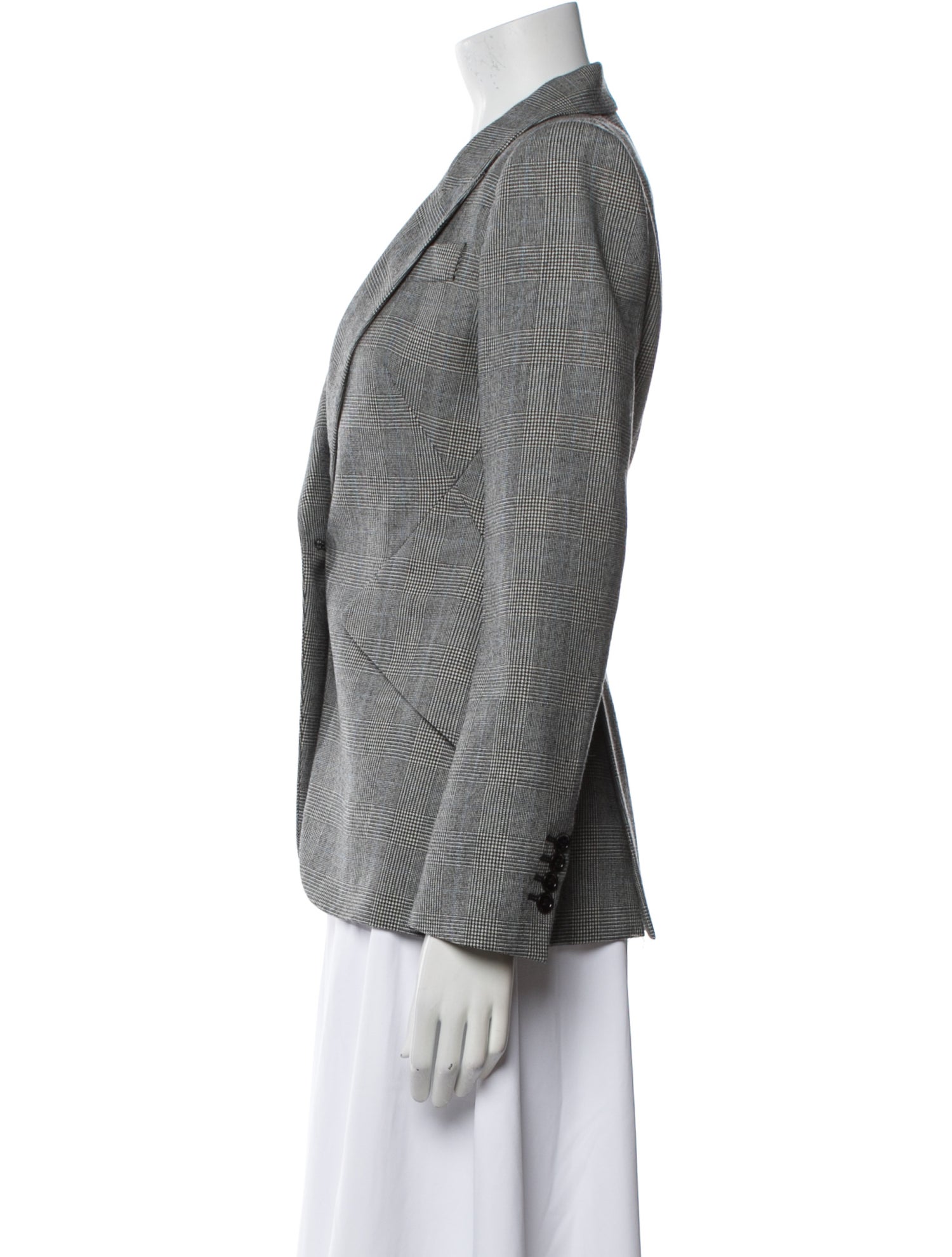 Alexander McQueen Virgin Wool Plaid Print Blazer