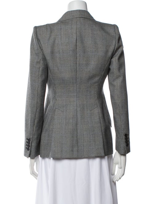 Alexander McQueen Virgin Wool Plaid Print Blazer