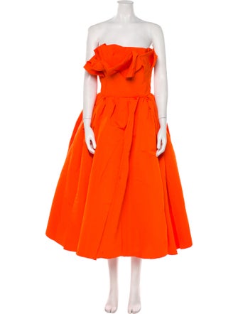 Alexander McQueen Strapless Midi Length Dress
