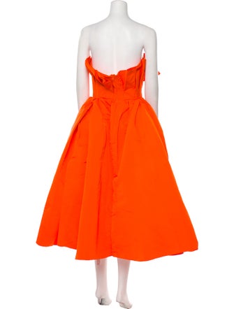 Alexander McQueen Strapless Midi Length Dress